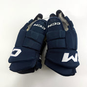Used Navy CCM Tacks Pro Gloves | 14" | D365