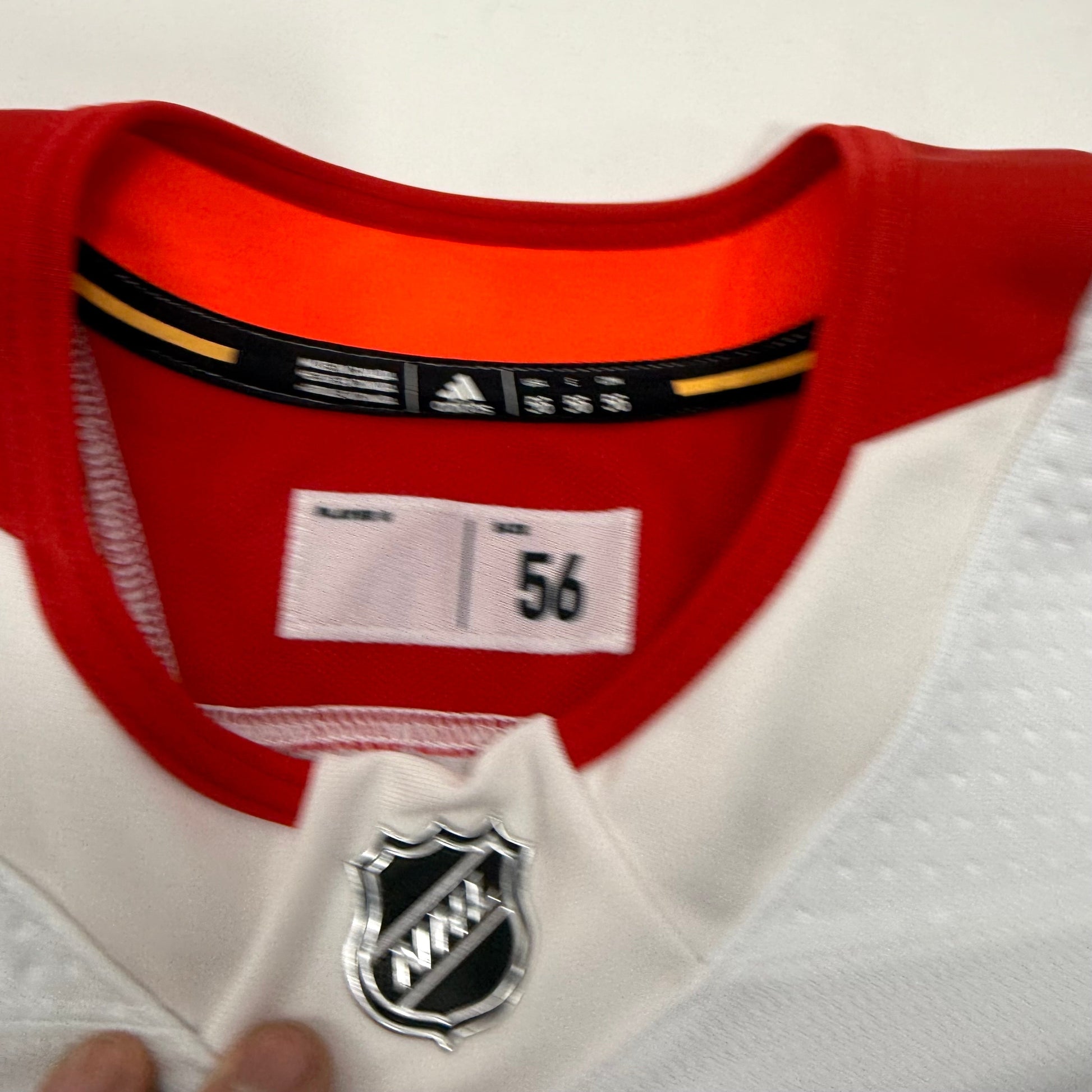 Used White Chicago Blackhawks Adidas MIC Practice Jersey | Size 56 | Ludwinski #91 - Top Flight Hockey