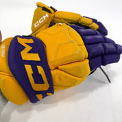 Used Yellow and Purple CCM Jetspeed Gloves | 14" | E555 - Top Flight Hockey