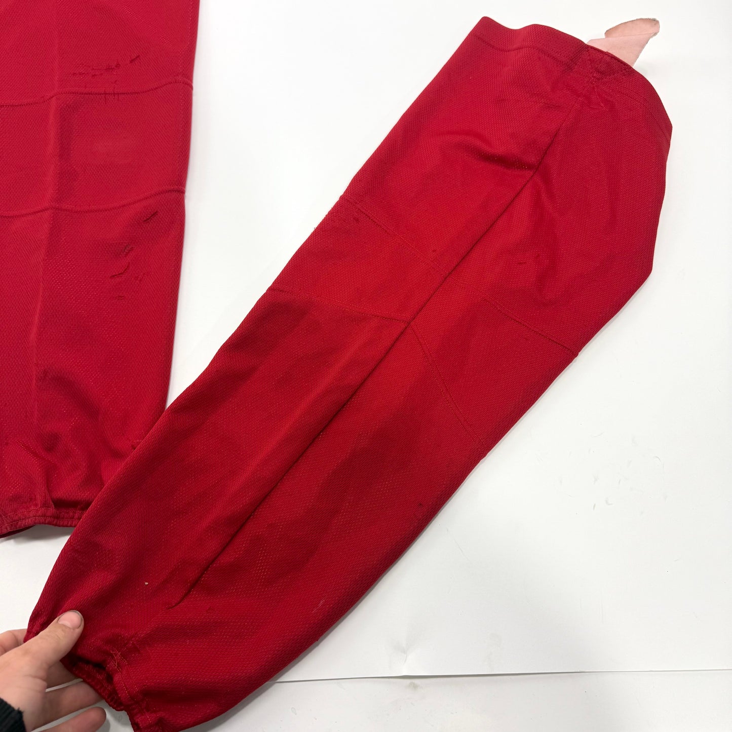 Used Red Practice Socks with Velcro - Senior Large - Top Flight Hockey