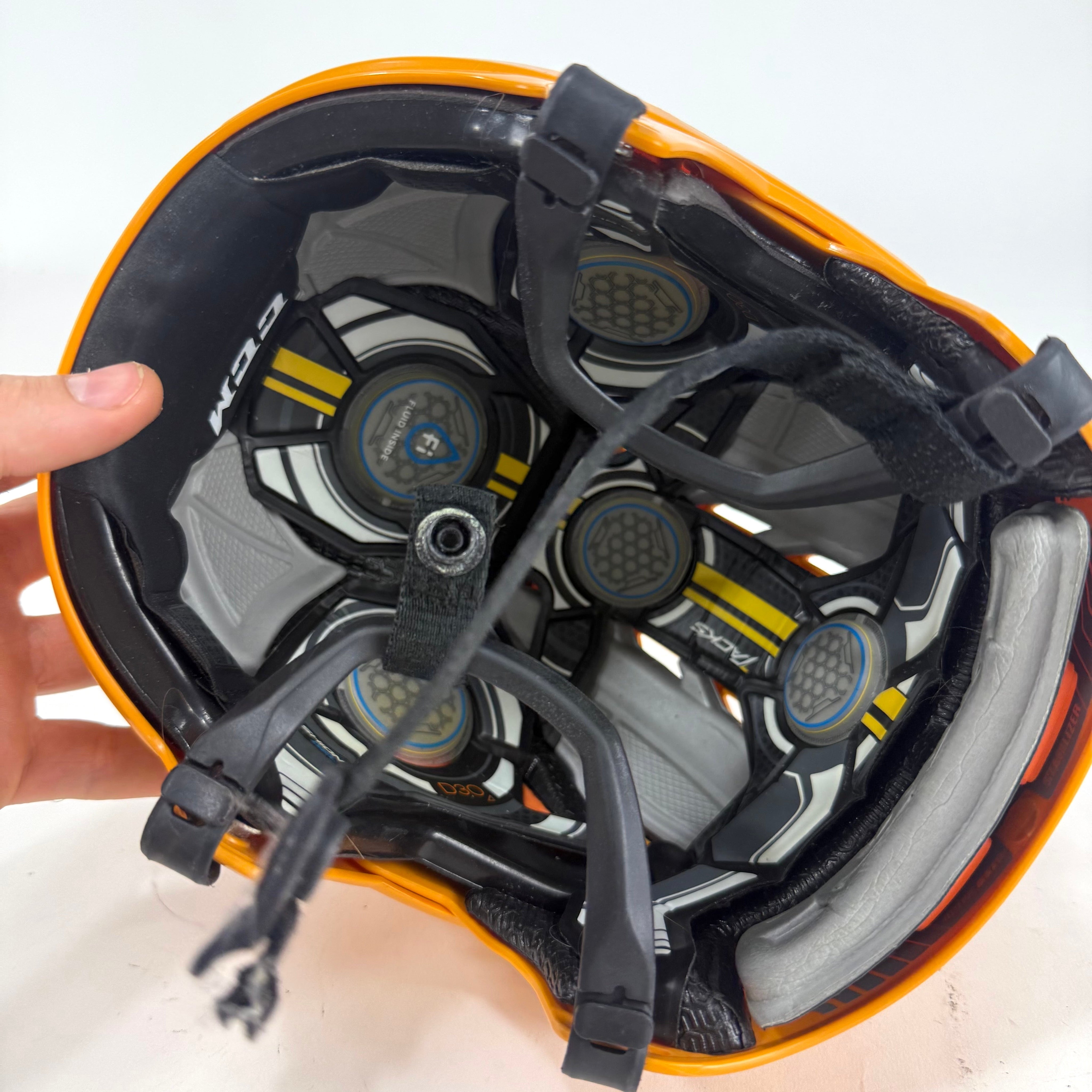 Used Sunflower Yellow CCM Tacks 910 Helmet | Small | E484