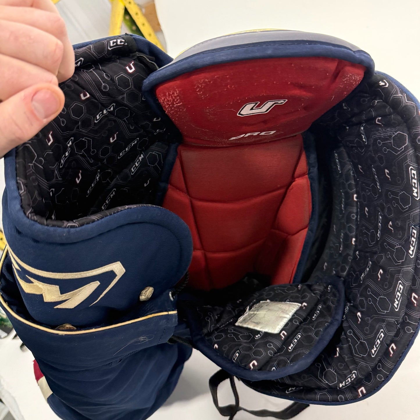 Used Navy/Red/White CCM U+Pro Pants | Senior Large | #A9
