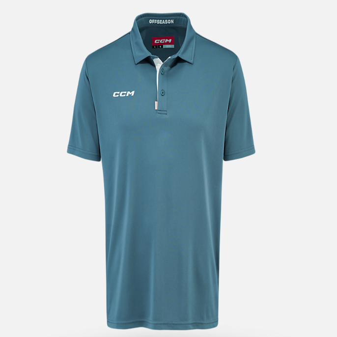New CCM Pewter Relaxed Polo | Senior M | #191520722586 - Top Flight Hockey