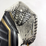 Used White/Black/Gold VGK Knights Brians Optik 2 Goalie Glove | Lehner | B621 - Top Flight Hockey