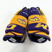 Used Yellow and Purple CCM 4 Roll Pro Gloves | 14" | E559 - Top Flight Hockey