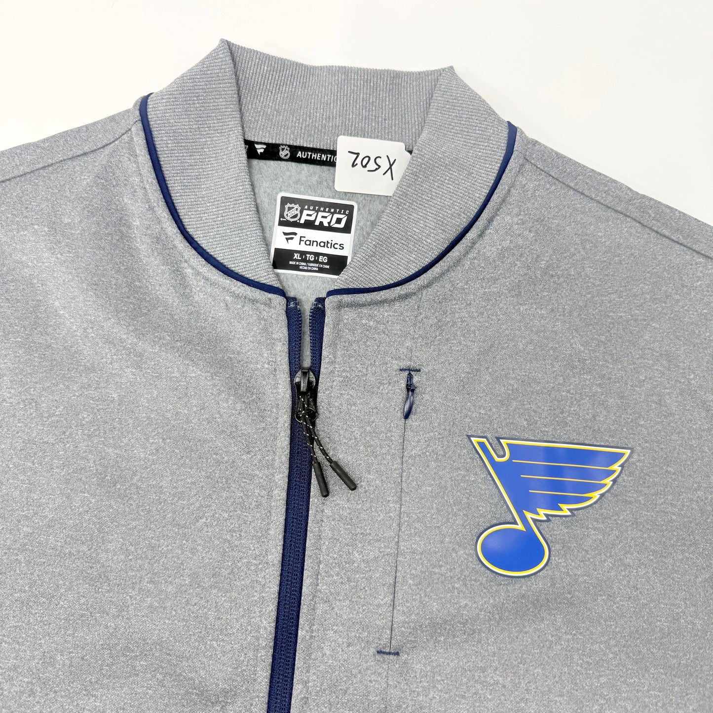 New Grey Fanatics Full Zip | STL Blues | XL | X502 - Top Flight Hockey