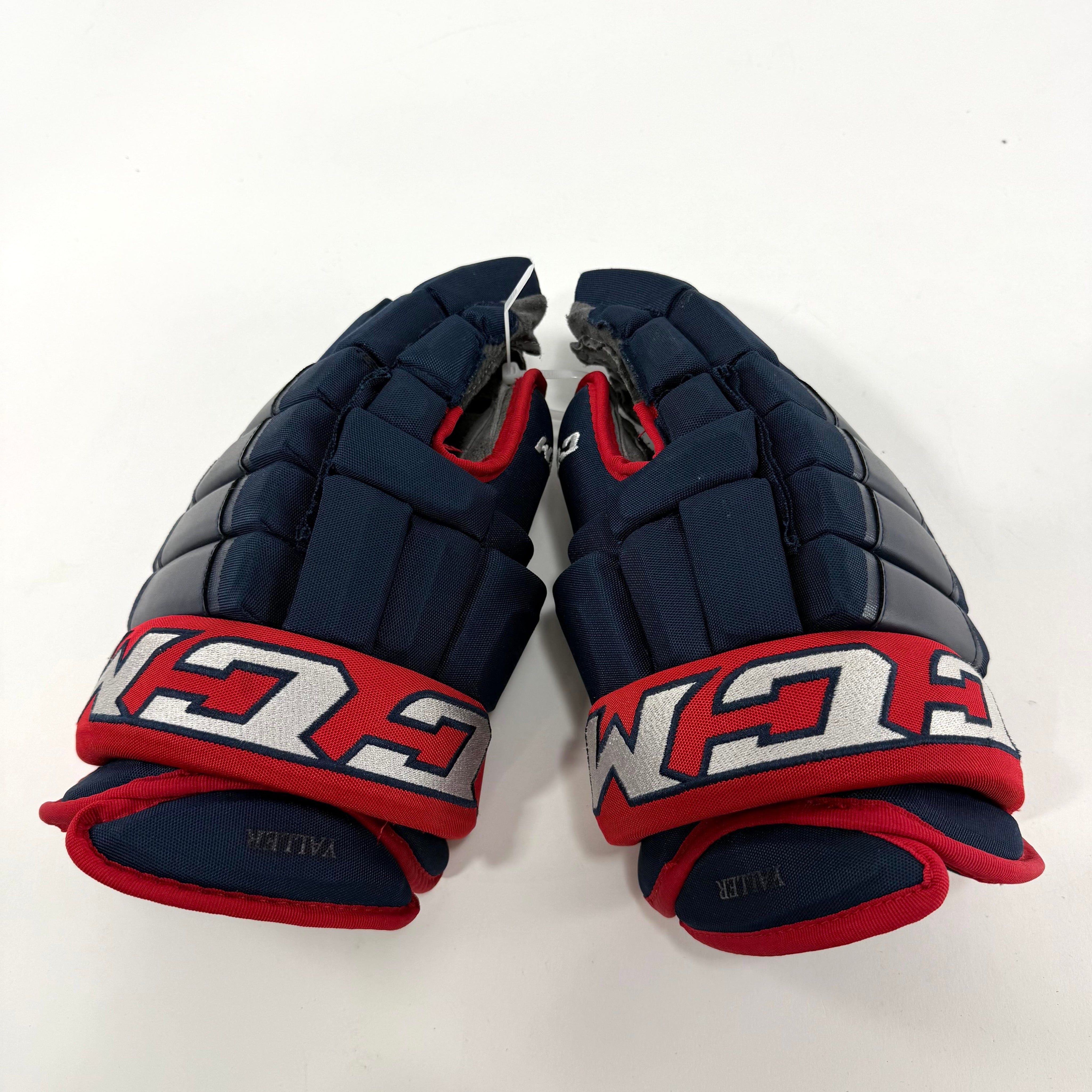 Used Columbus Blue Jackets CCM HG97 Gloves | 14" | U165 - Top Flight Hockey