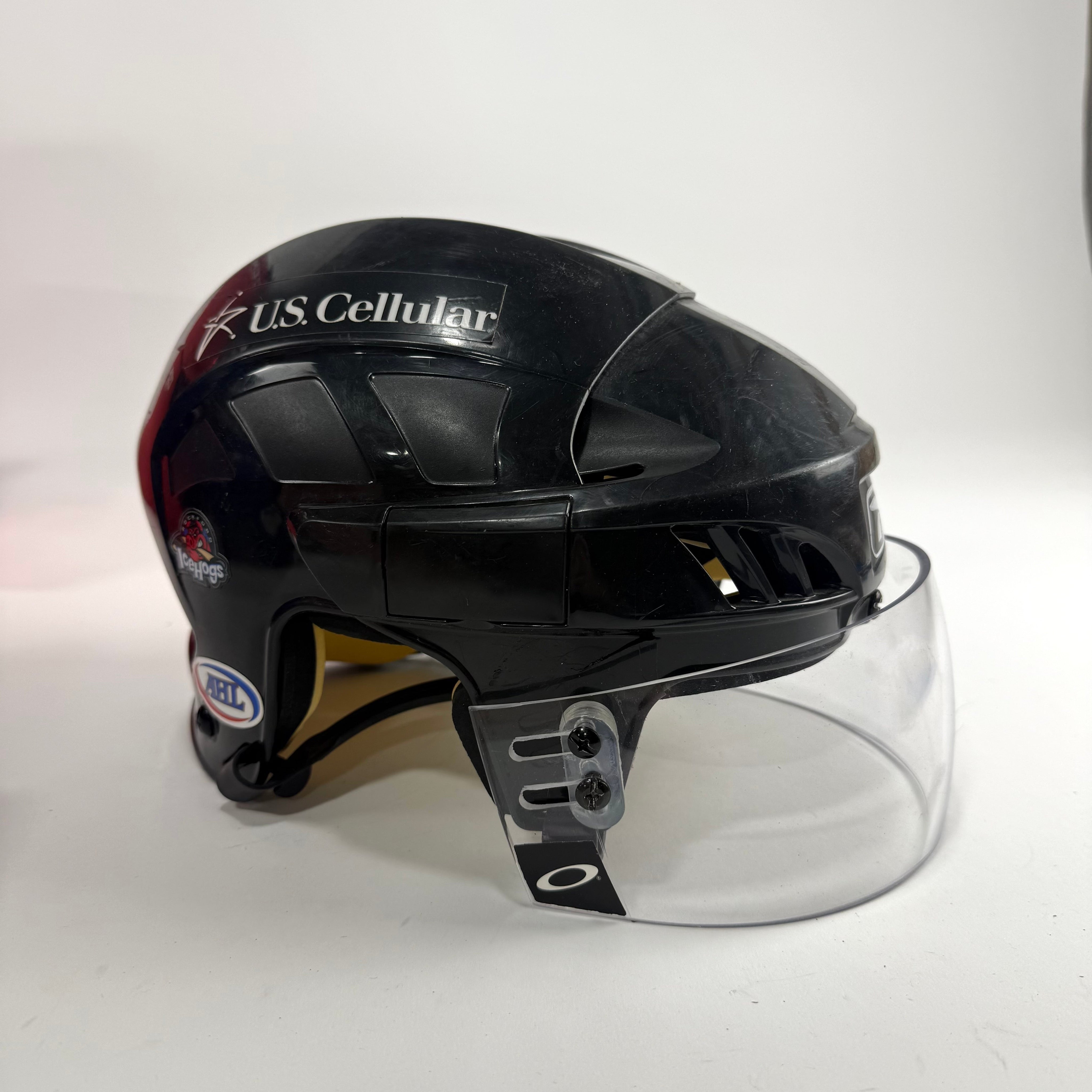 Used Rockford Ice Hogs Black Reebok 4K Helmet With Visor | Medium | L291 - Top Flight Hockey