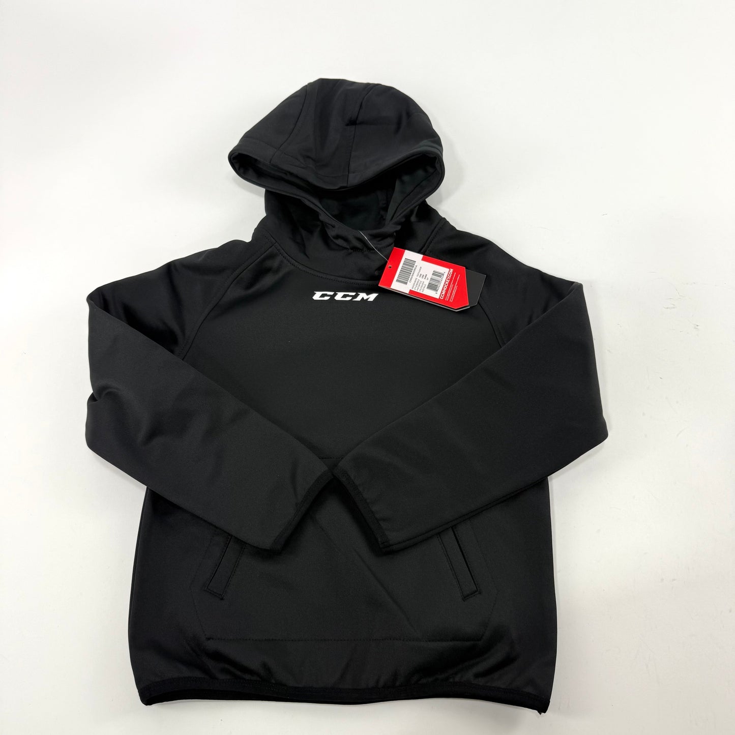 New Black CCM Youth Pullover Performance Fleece Hoodie | Youth S | #888600283494
