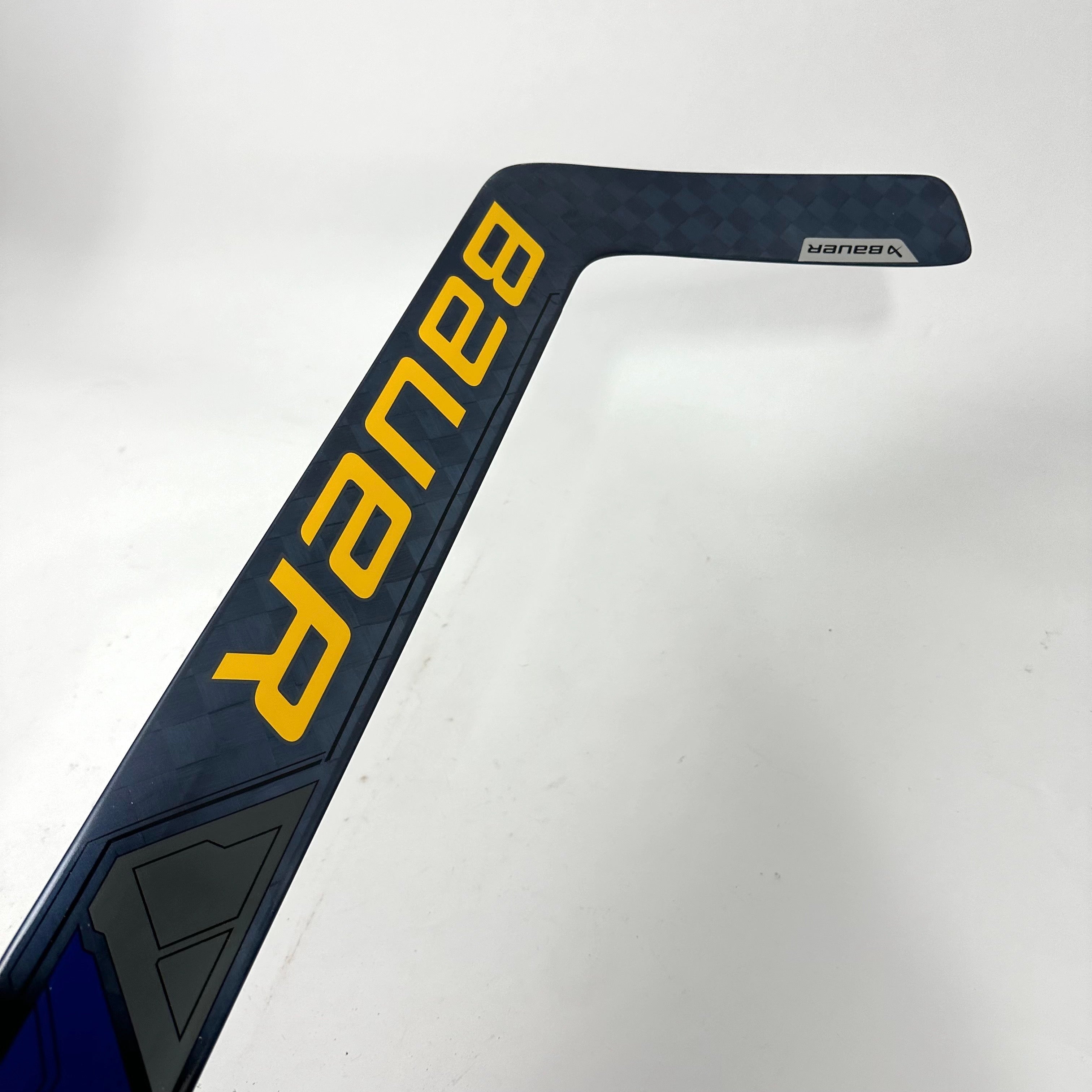 Brand New Full Right Blue and Yellow Bauer Supreme Mach Goalie Stick | P34 Curve 25" Paddle | G252