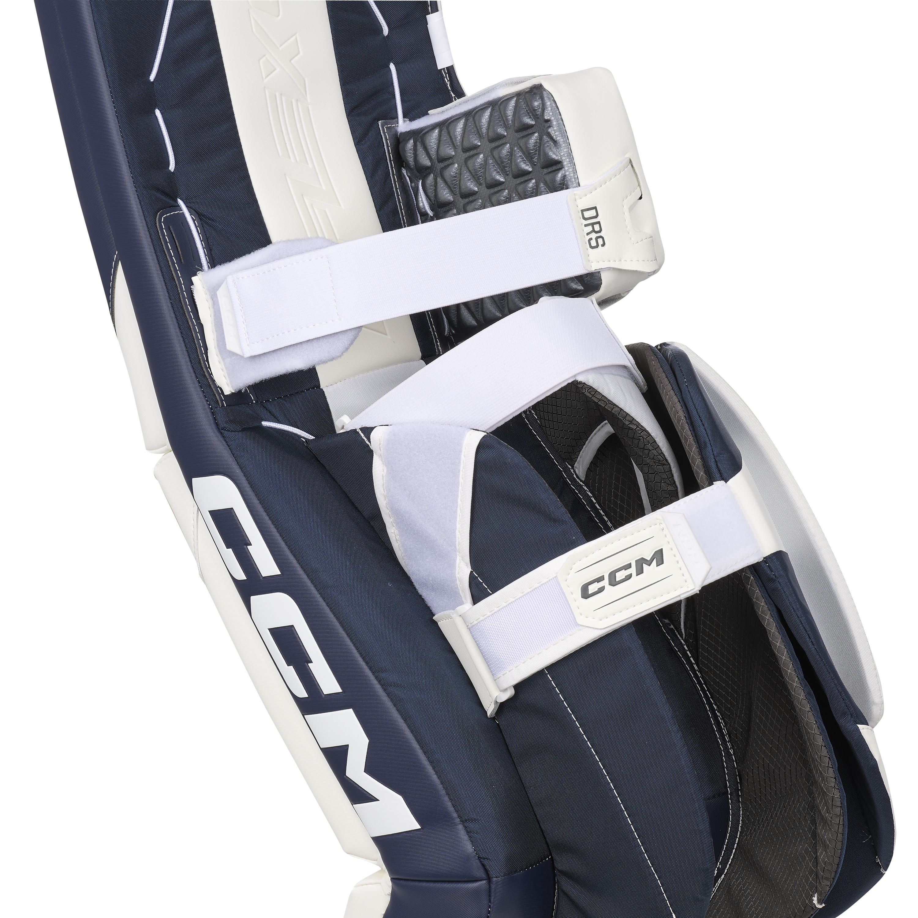 New CCM White E Flex 6.9 Goalie Leg Pads | 33+1" | #191520631574 - Top Flight Hockey