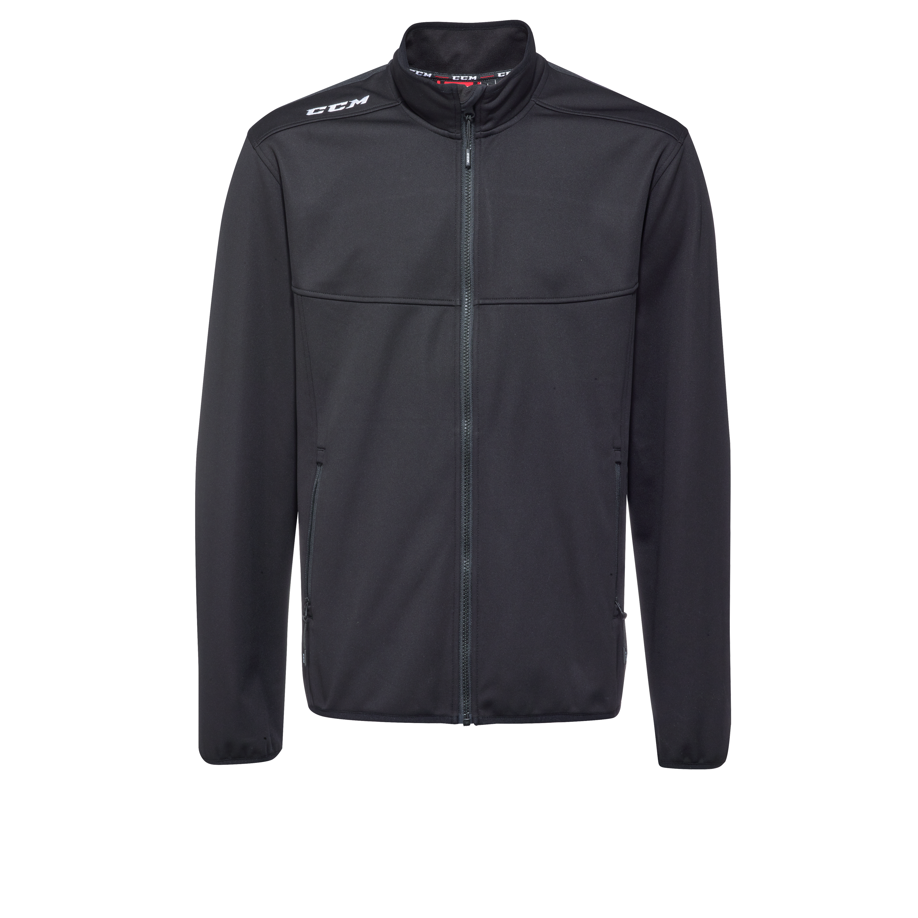 New CCM Black Team Softshell Jacket | Senior S | #191520297336 - Top Flight Hockey