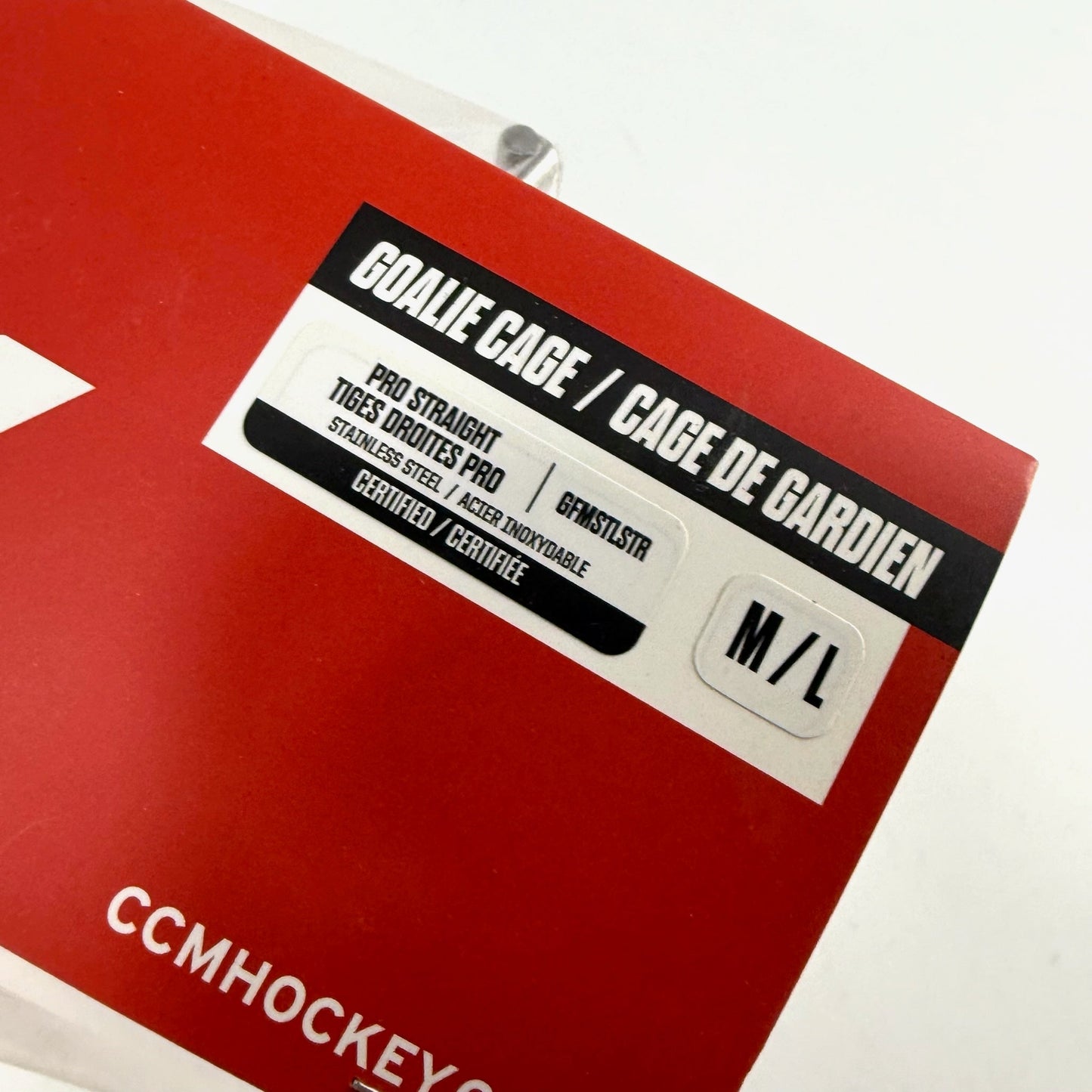 New Chrome CCM Pro Straight Goalie Cage | Sr Medium/Large