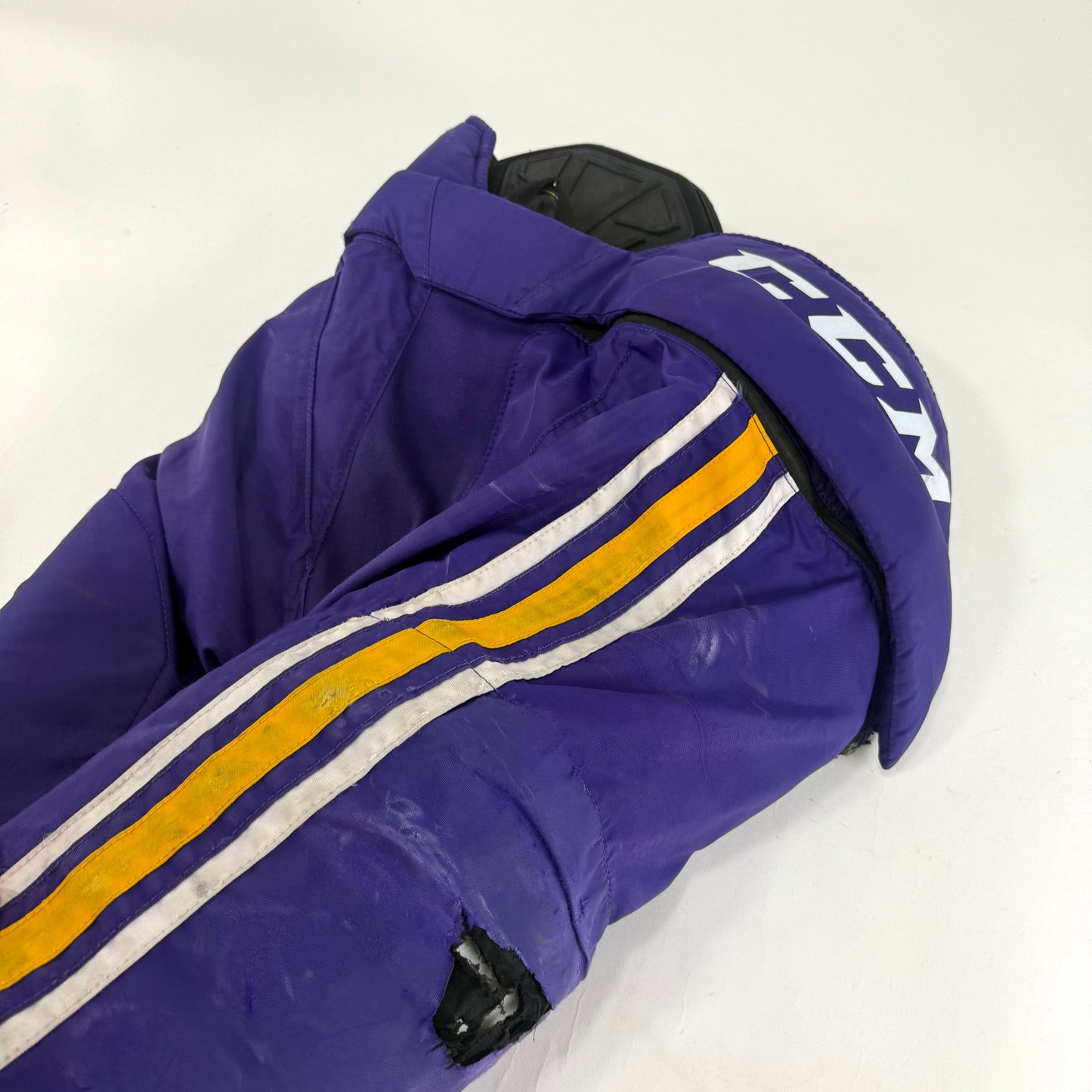 Used Purple/Yellow CCM Tacks 65C Pants | Medium | E539 - Top Flight Hockey