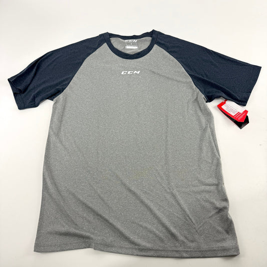 New CCM Mens Basecamp Two Tone Short Sleeve | Grey/Navy | Senior M #191520510855 - Top Flight Hockey