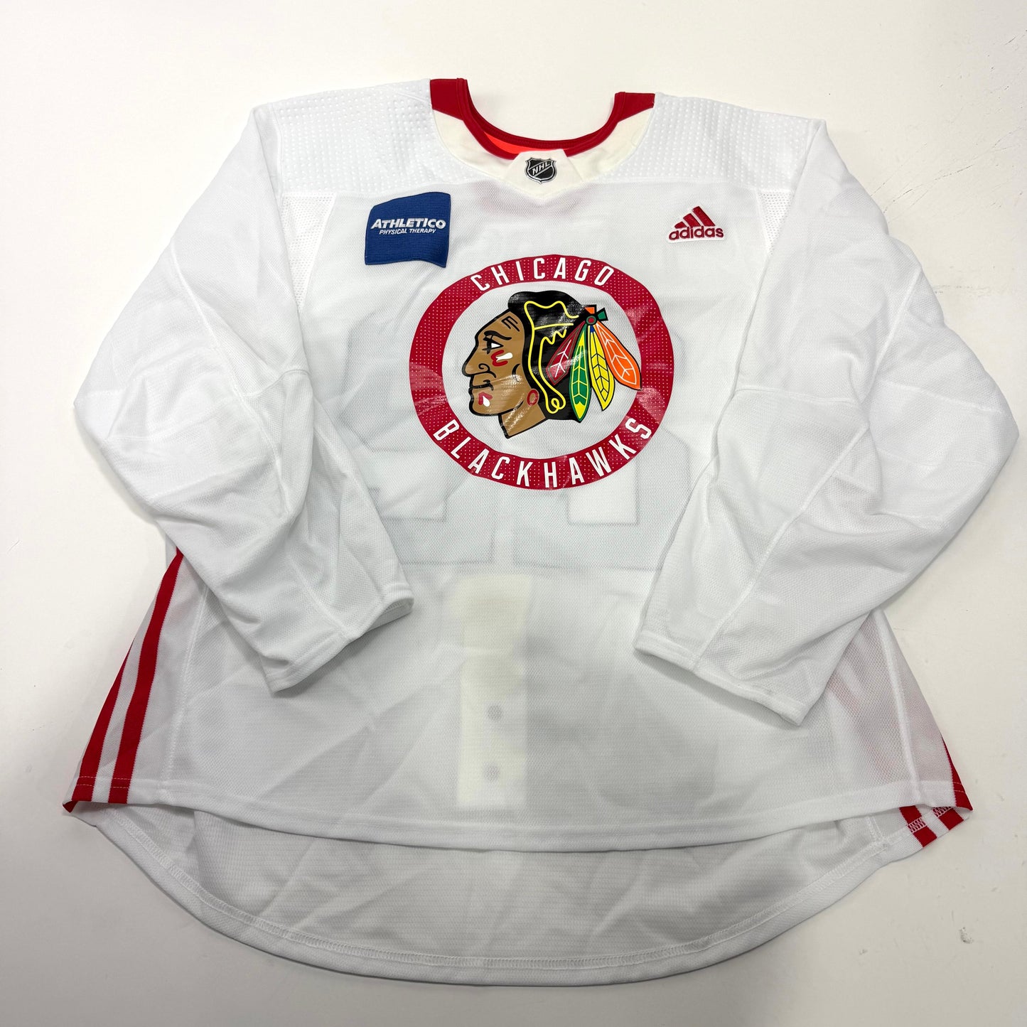 Used White Chicago Blackhawks Adidas MIC Practice Jersey | Size 58 | Davidson #22
