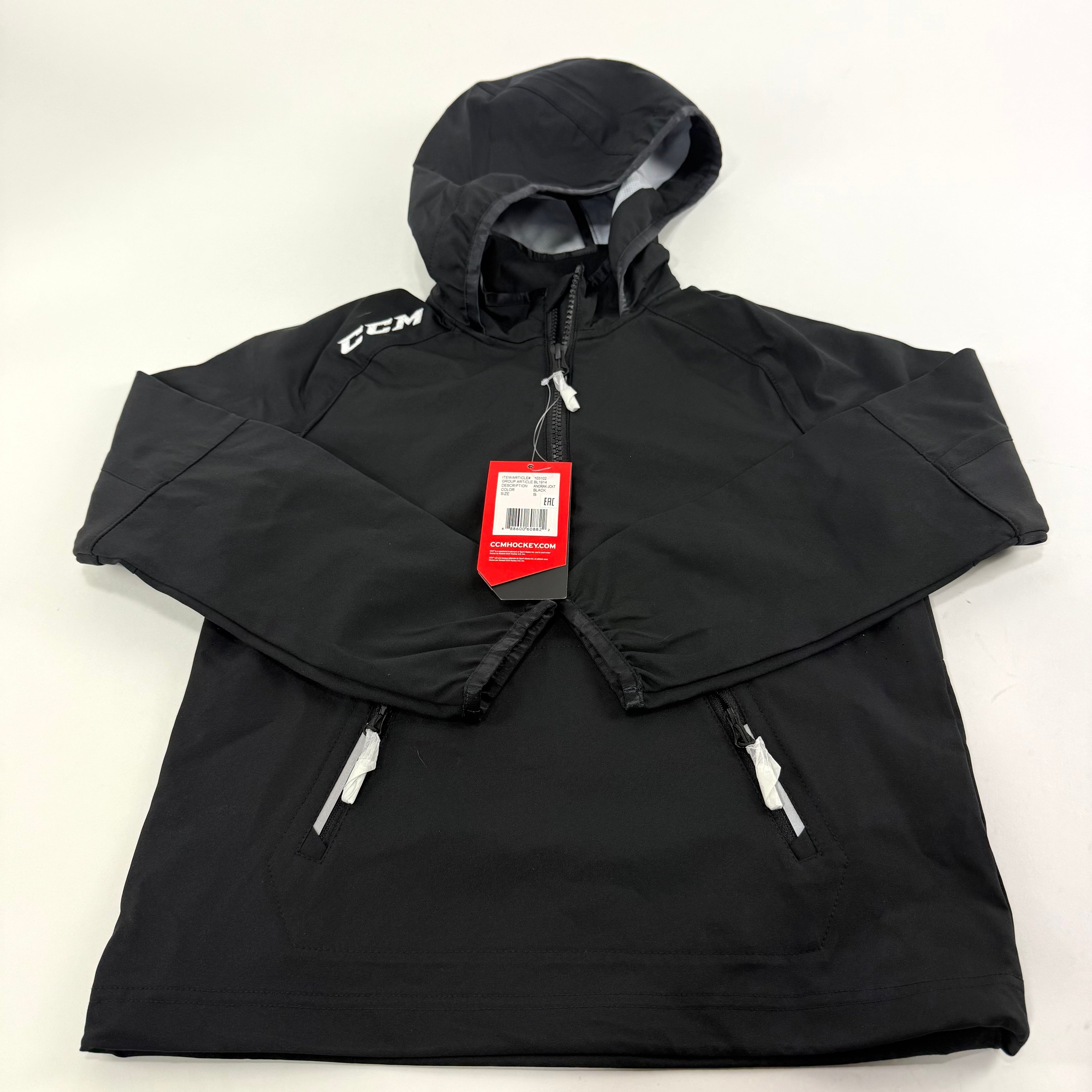 New Black CCM Youth Anorak Jacket | Youth S | #888600608822 - Top Flight Hockey