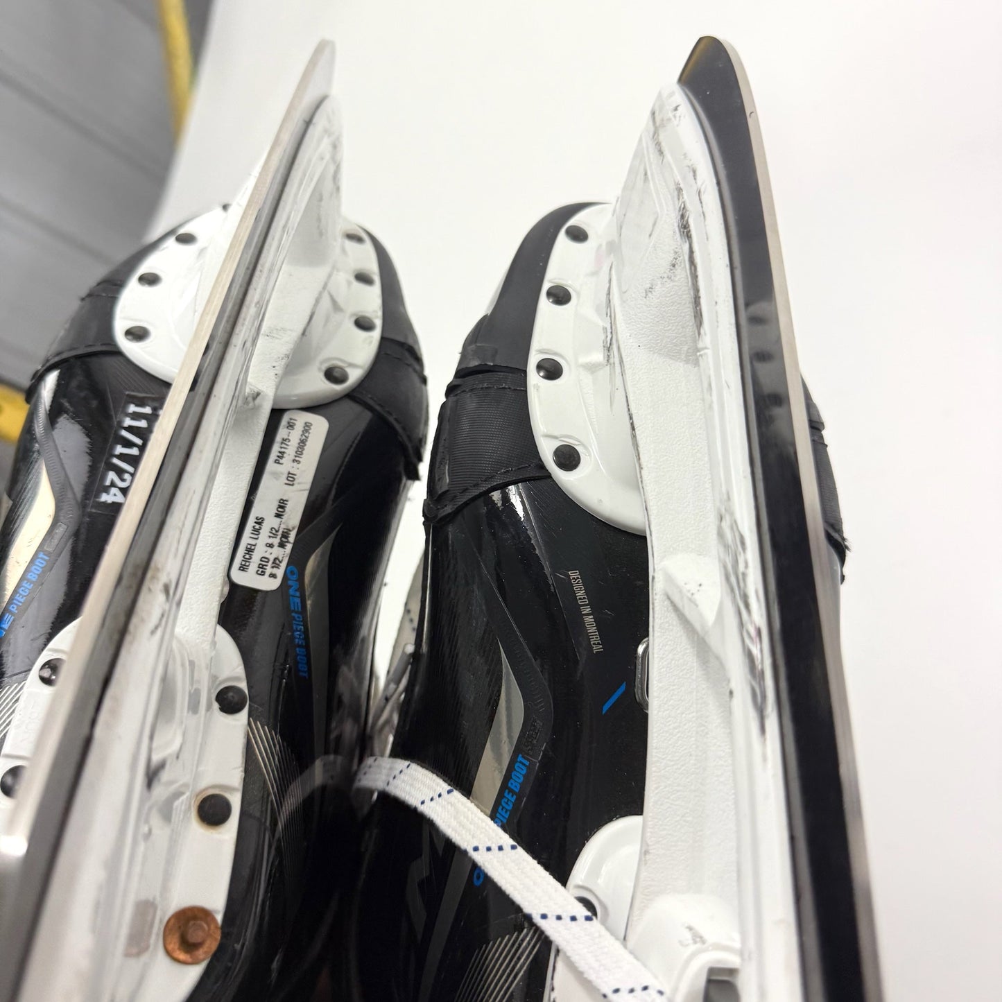 Used Black CCM Jetspeed FT6 Pro Skates | 8.5 D | Chicago Blackhawks Lukas Reichel | BH304 - Top Flight Hockey