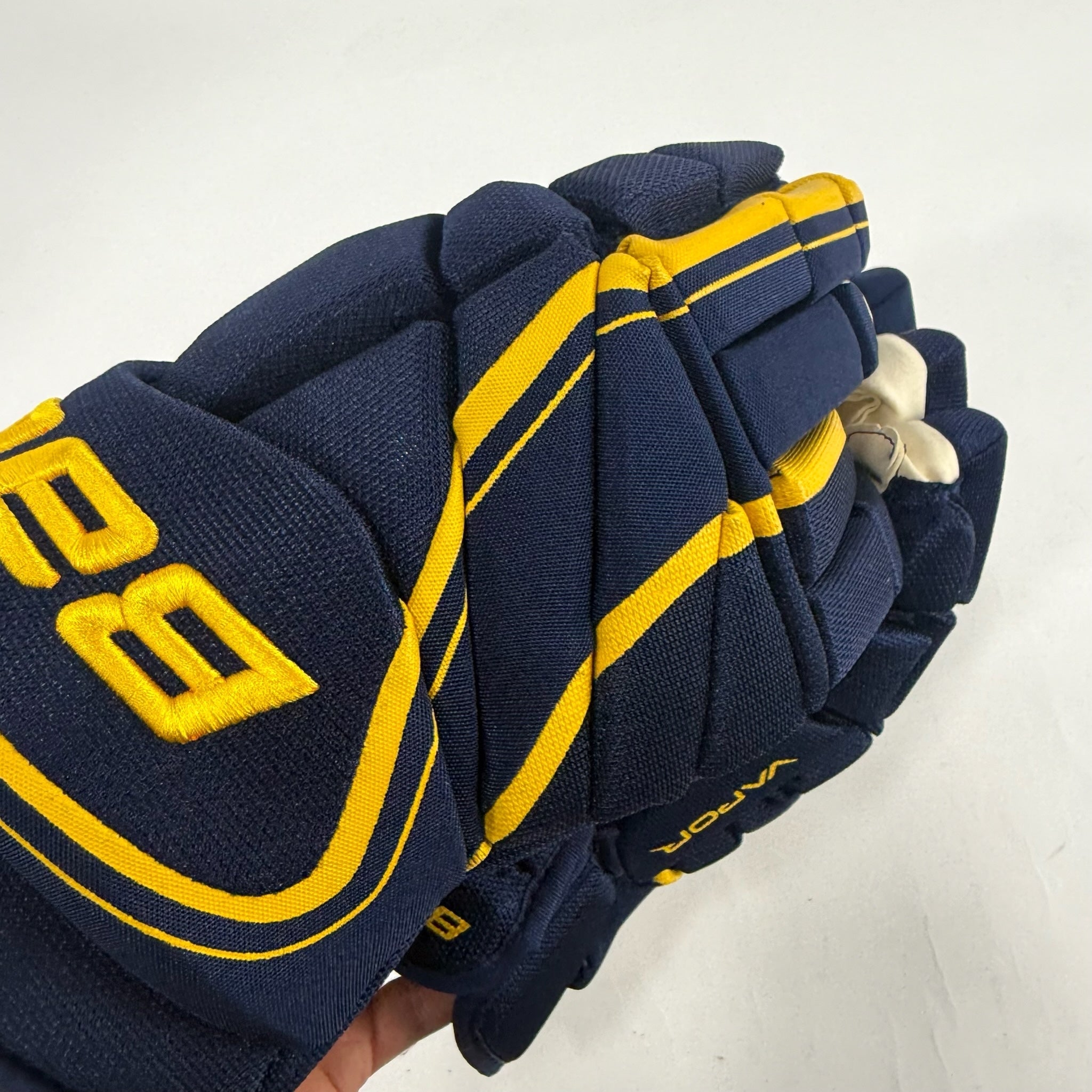 New Navy and Yellow Bauer Vapor 1x Pro Lite Gloves | 15" | B608 - Top Flight Hockey