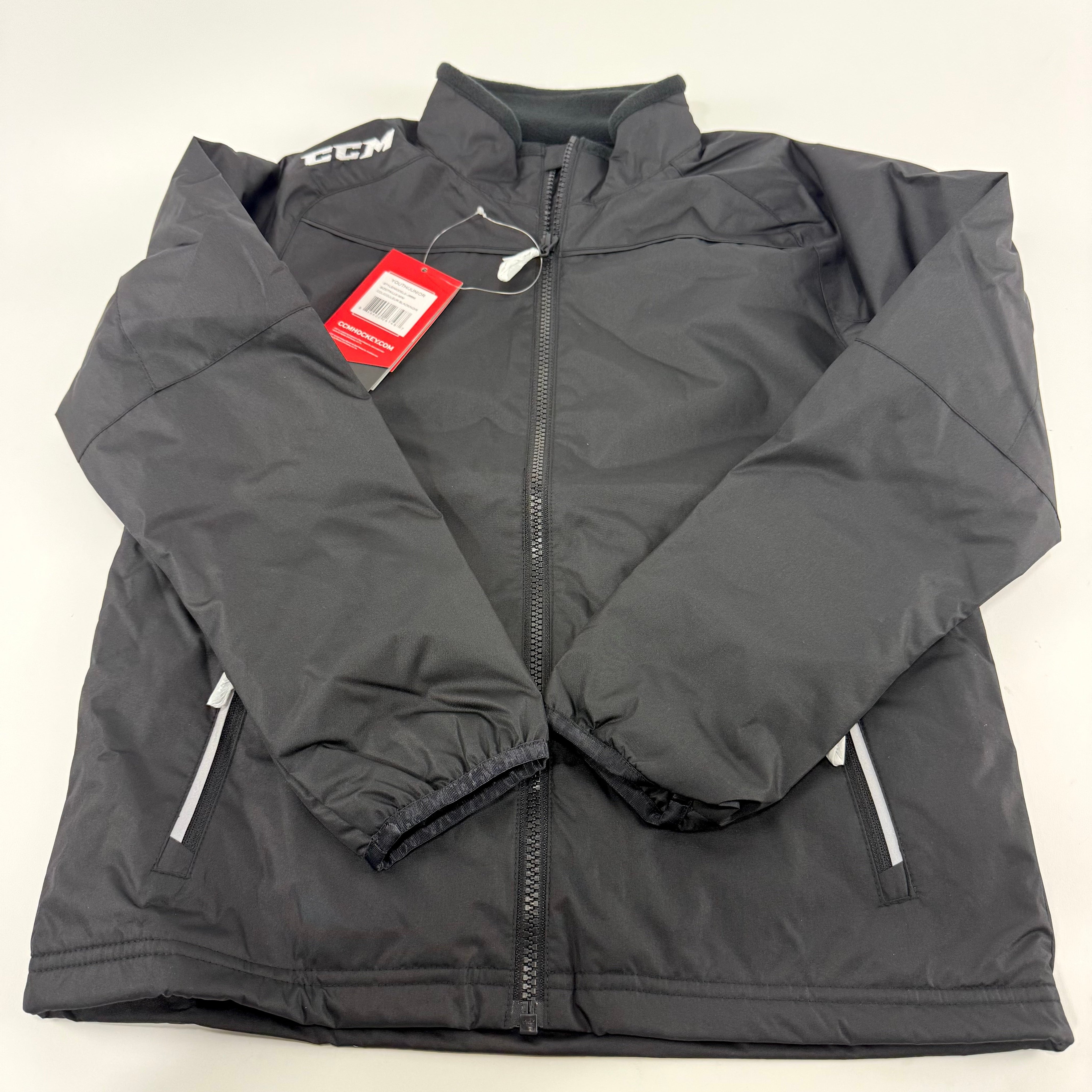 New Black CCM Youth Team Mid Weight Jacket | Youth M | #888600267487 - Top Flight Hockey