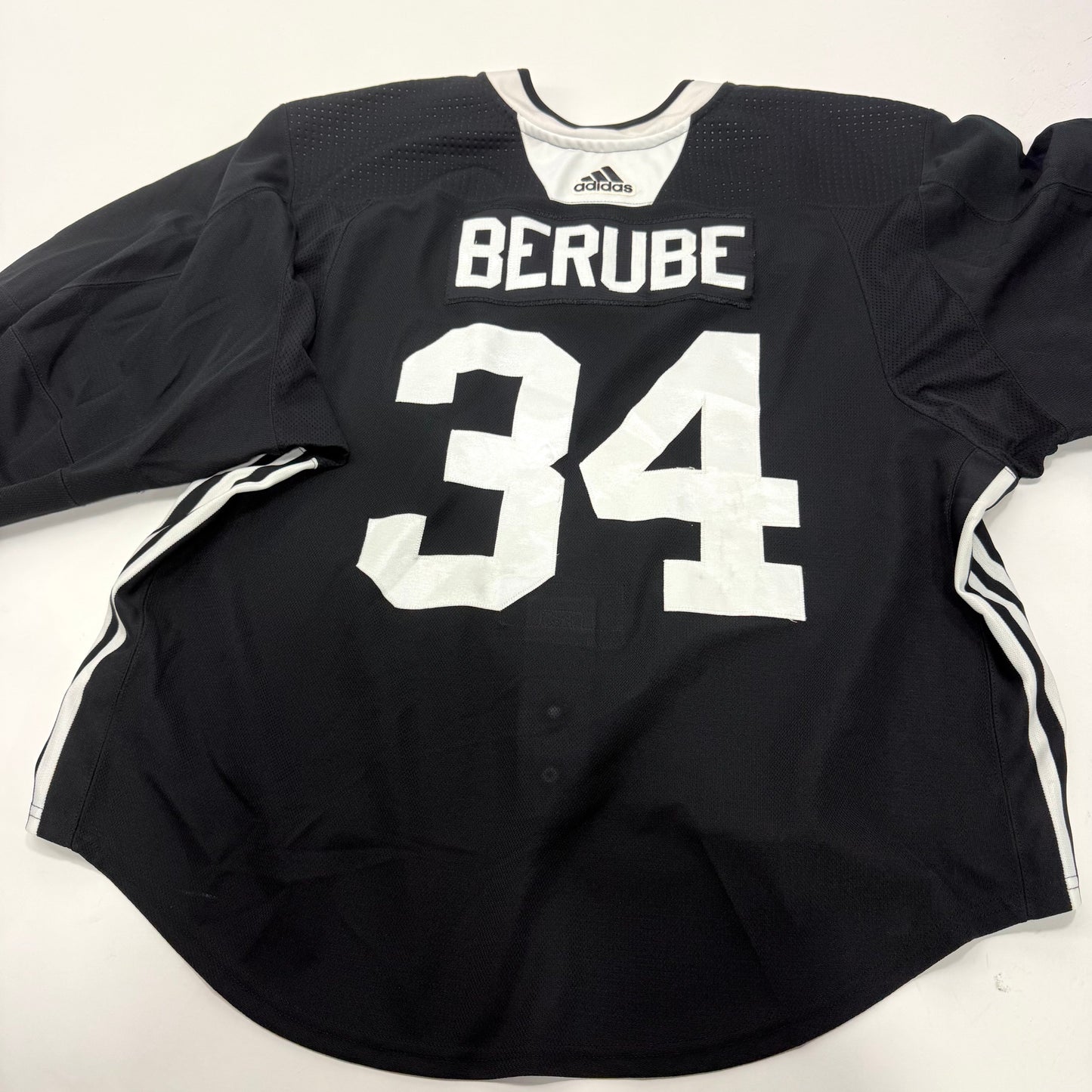 Used Black Chicago Blackhawks Adidas MIC Practice Jersey | Size 58G | Berube #34