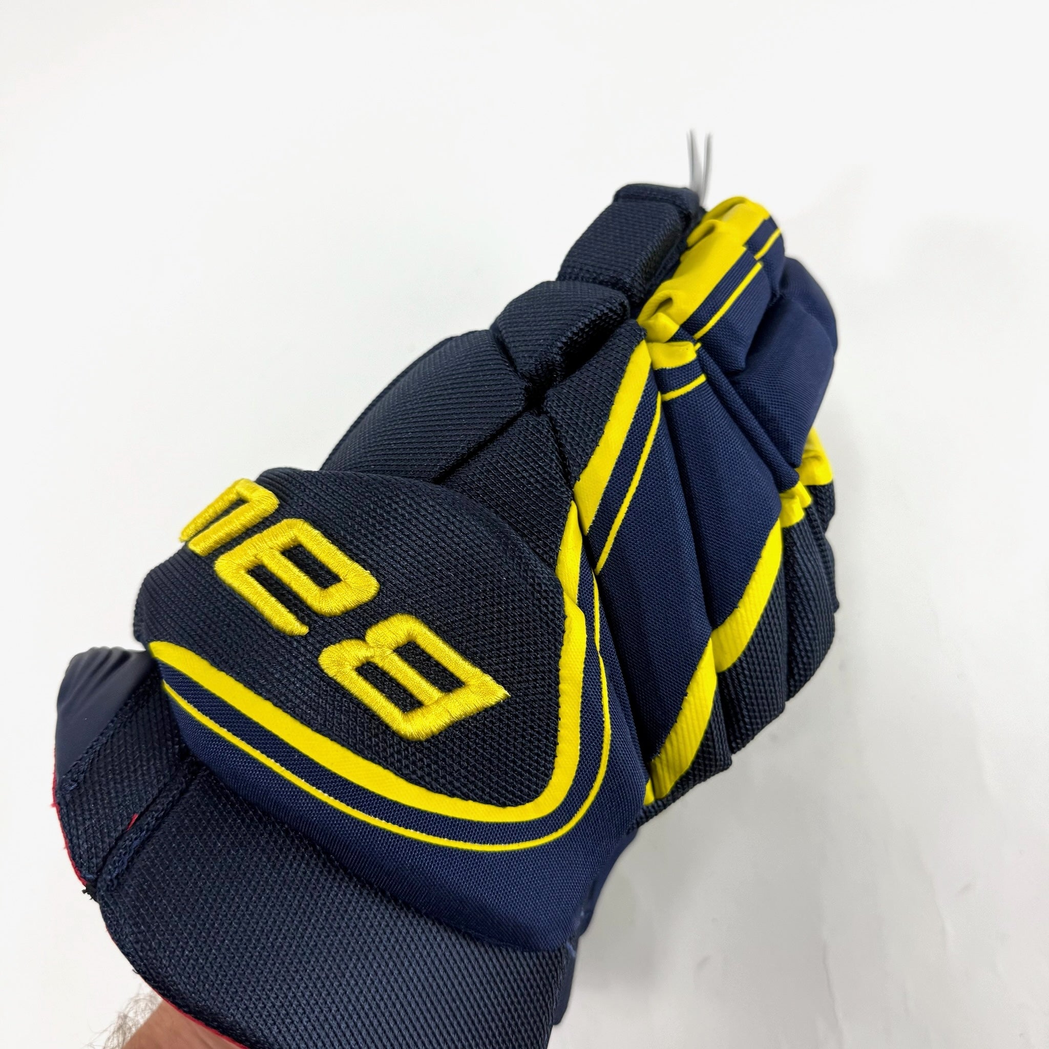 New Navy and Yellow Bauer Vapor 1x Pro Lite Gloves | 15" | B585 - Top Flight Hockey