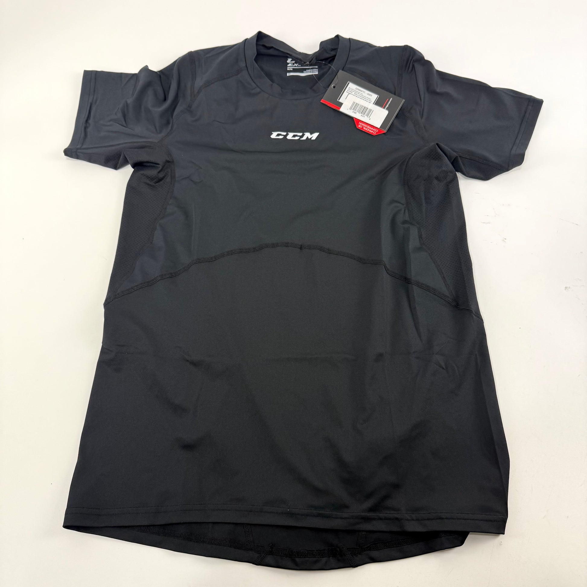New Black Mens CCM Compression Short Sleeve Shirt | Senior M | #191520514716 - Top Flight Hockey
