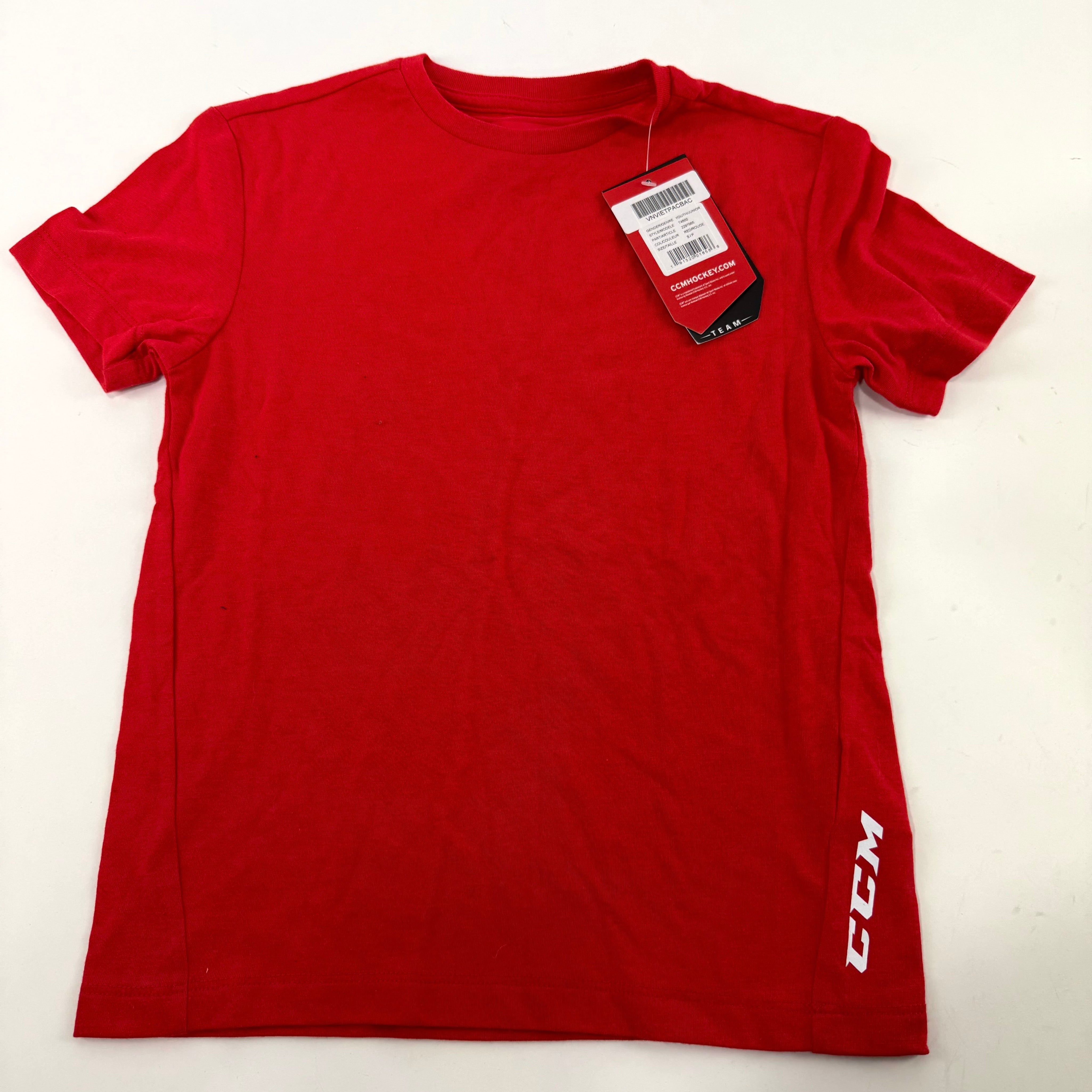 New Red CCM Youth Team Premium Essential T Shirt | Youth S | #191520016586 - Top Flight Hockey
