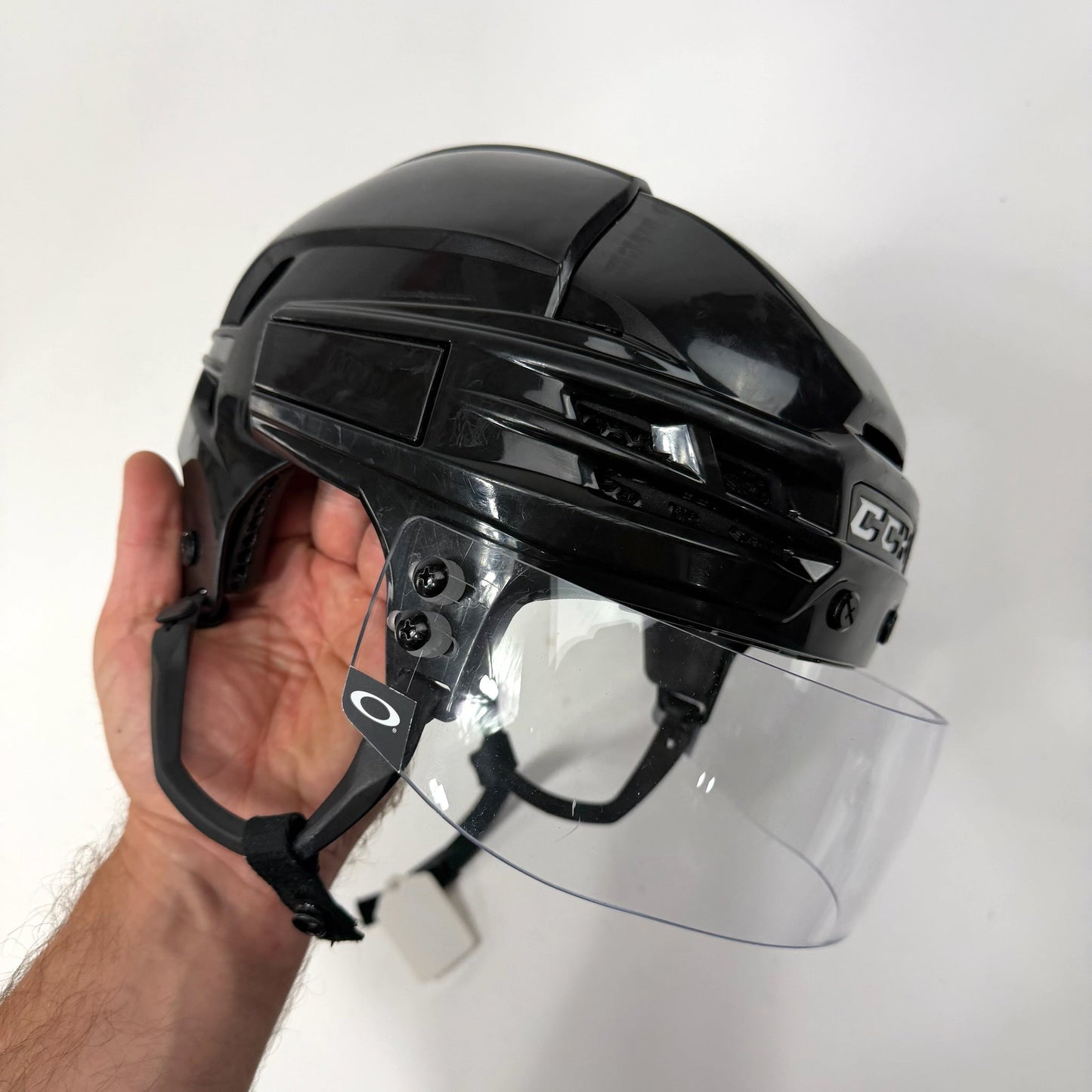Used Black CCM Tacks X Helmet with Oakley Short Cut Visor | Senior Medium | J115