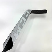 Brand New FULL RIGHT Black, White and Grey CCM Eflex 5 Goalie Stick - P4 Curve | 25" Paddle - Top Flight Hockey