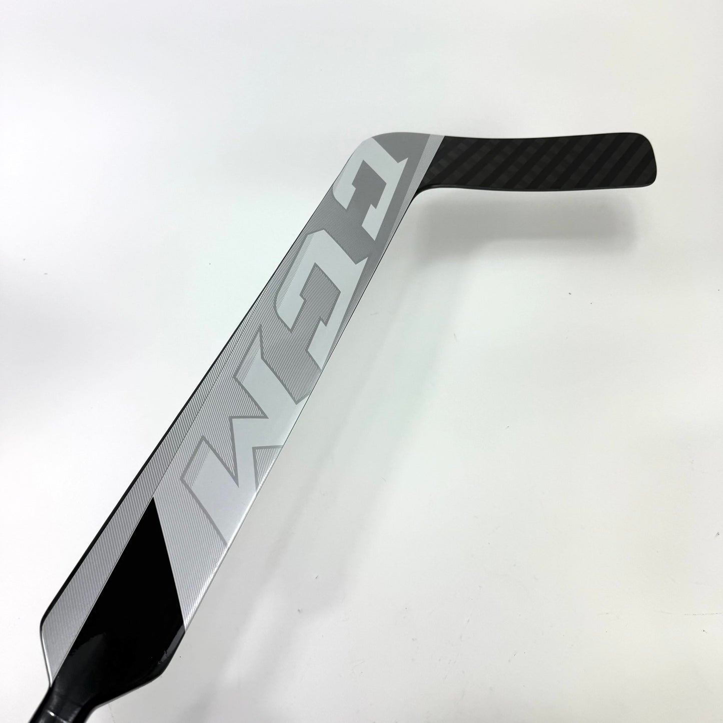 Brand New FULL RIGHT Black, White and Grey CCM Eflex 5 Goalie Stick - P4 Curve | 25" Paddle