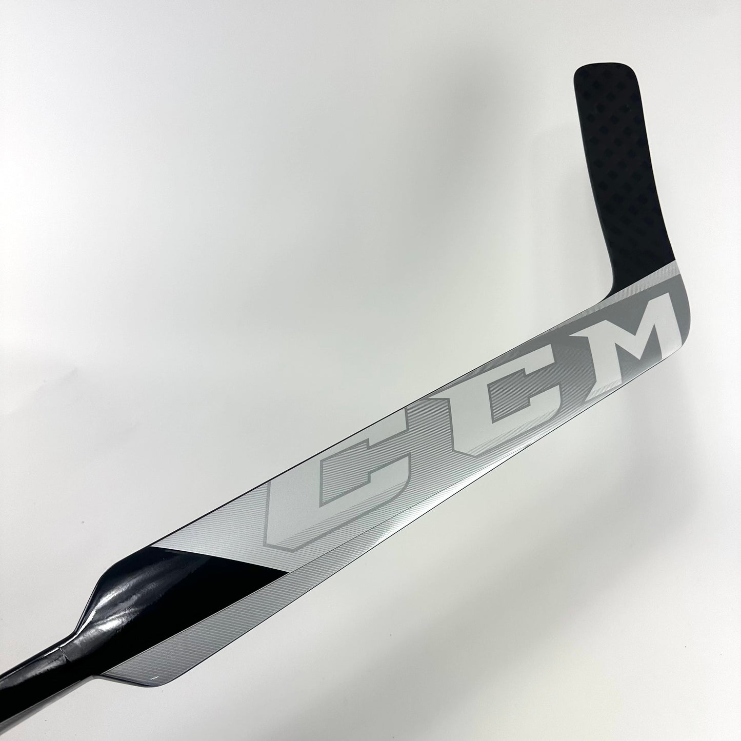 Brand New Black, White and Grey CCM Eflex 5 Goalie Stick - P4 Curve | 25" Paddle - Top Flight Hockey