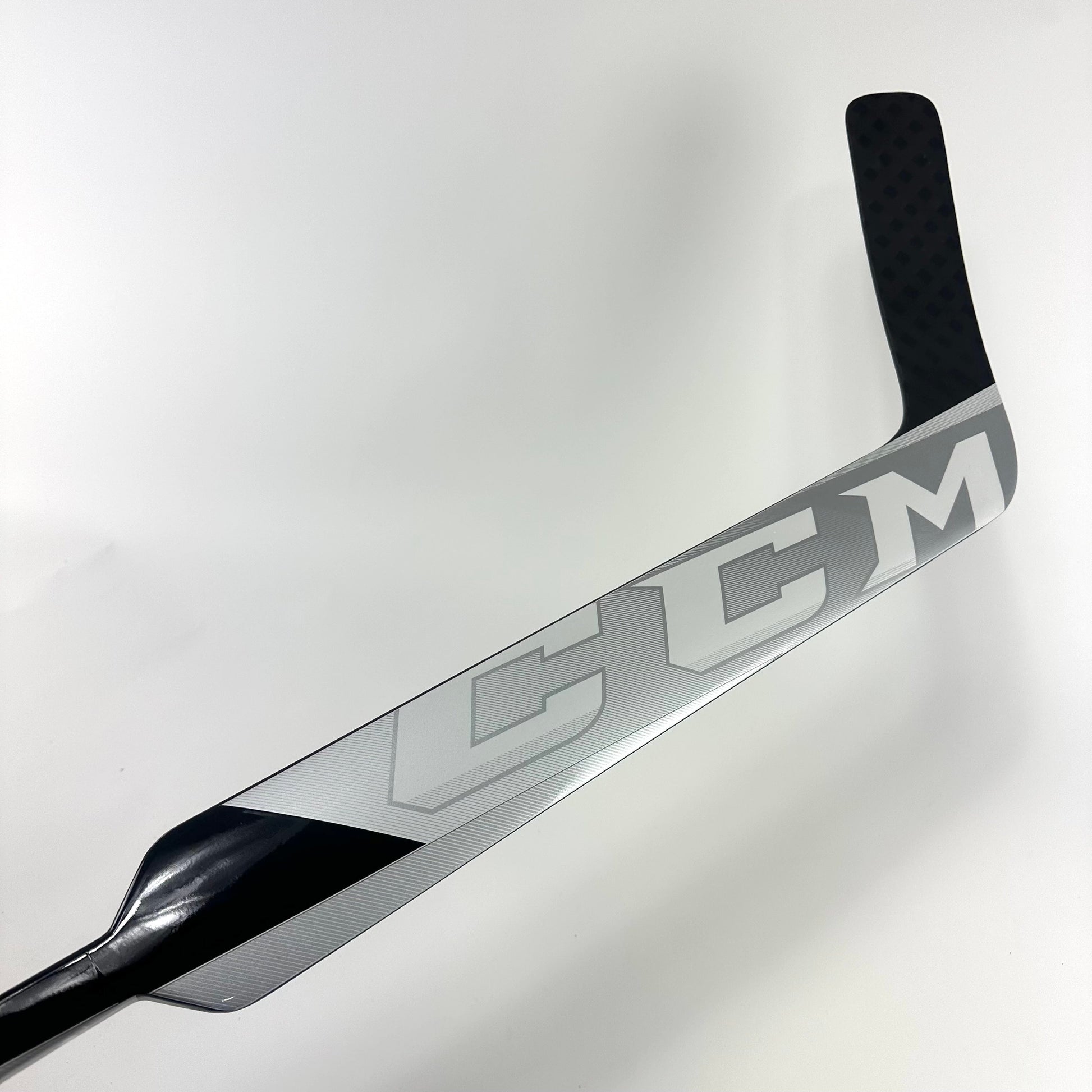 Brand New Black, White and Grey CCM Eflex 5 Goalie Stick - P4 Curve | 25" Paddle - Top Flight Hockey
