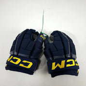 Used Stl Blues Navy CCM HGCL Gloves | 13" | Puvernovic | D94 - Top Flight Hockey