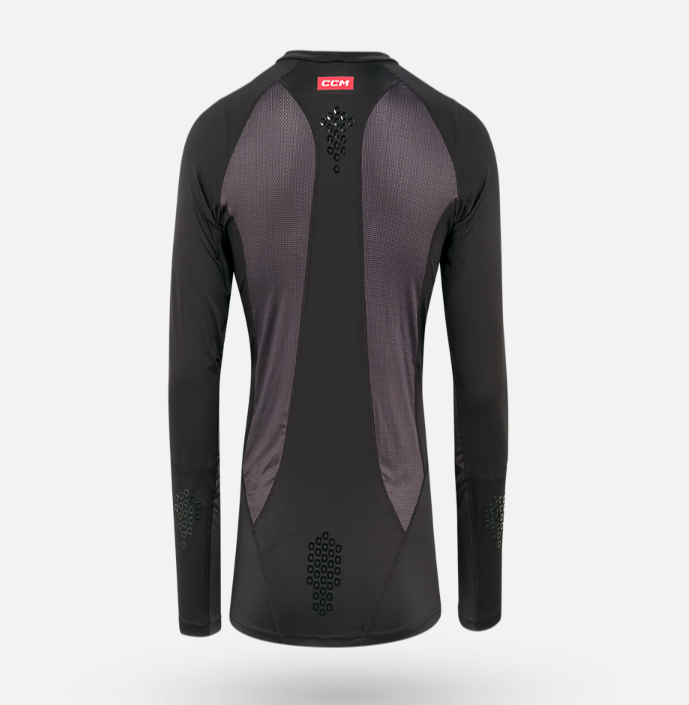 New CCM Black Baselayer Long Sleeve Top with Gel | Youth XL | #191520511043