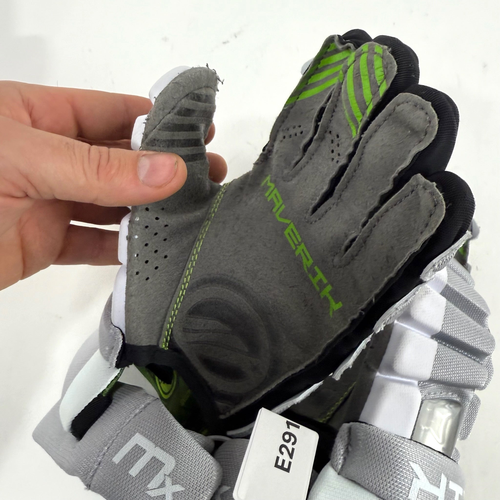 Like New Maverik MX Lacrosse Gloves Senior Medium 12" - #E291 - Top Flight Hockey