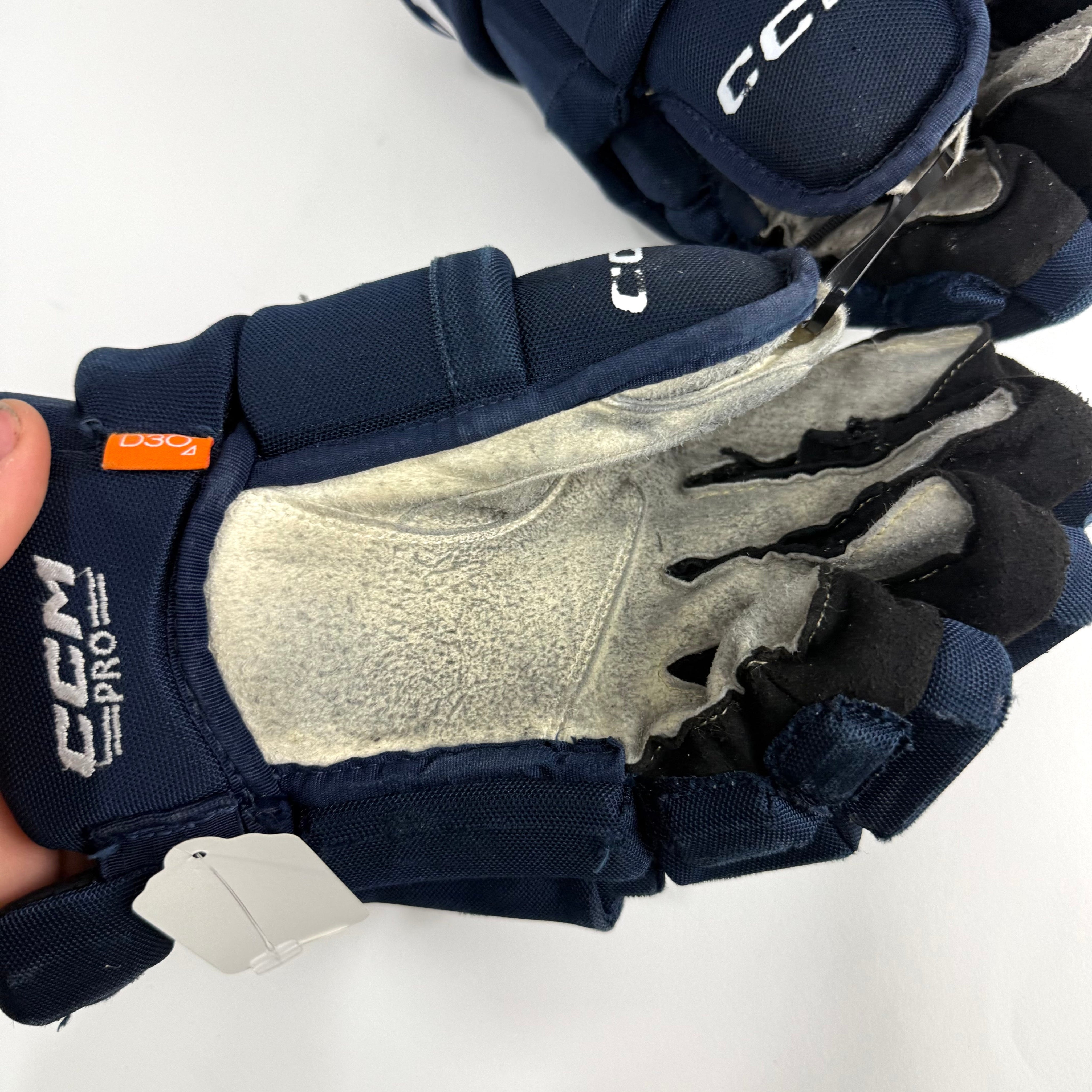 Used Navy CCM Tacks Pro Gloves | 14" | D364