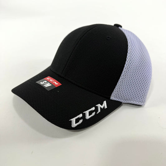 New Black CCM Team Flex Foam Meshback Cap | Senior S/M | #888600260488