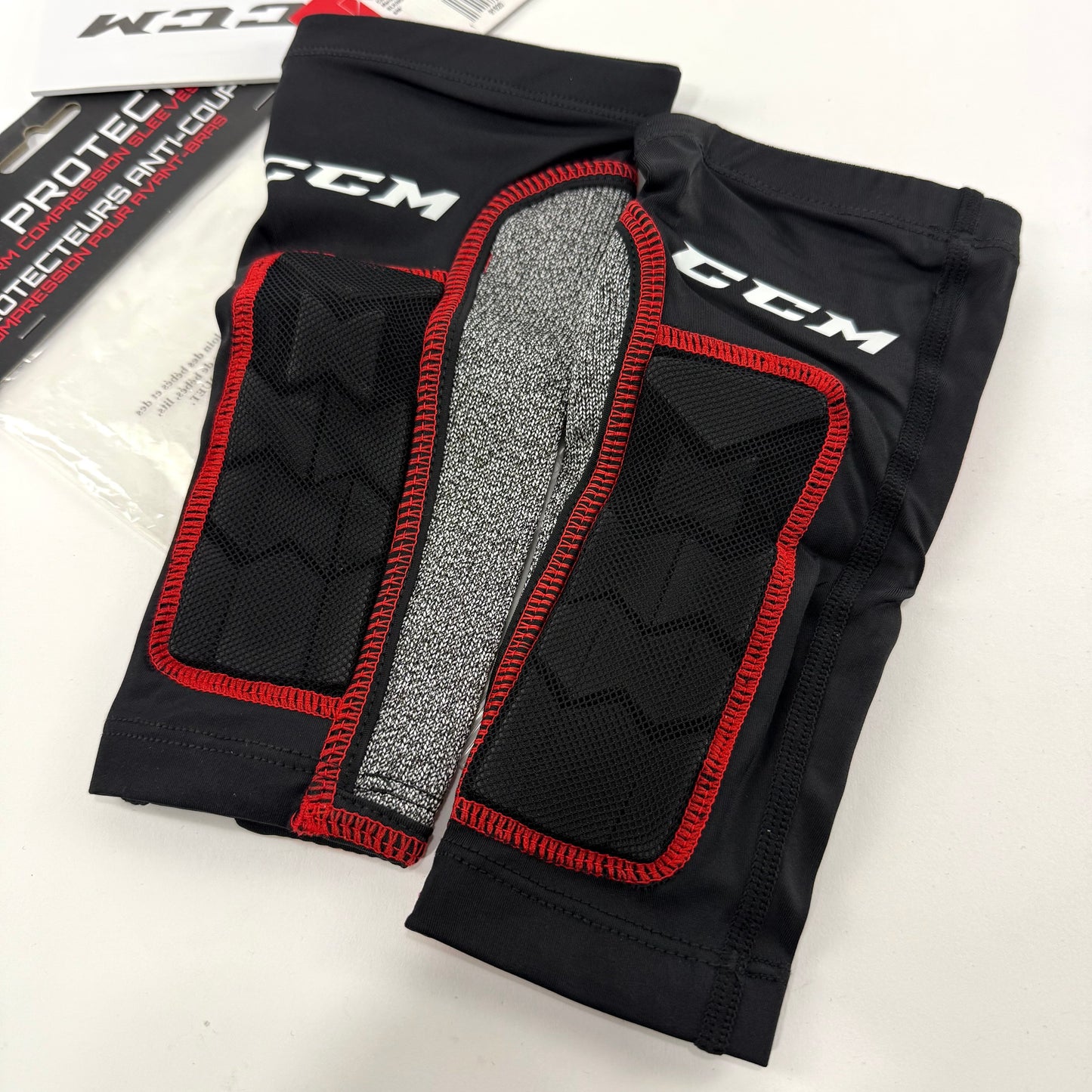 New Mens CCM Cut Resistant Forearm Sleeves - Pair | Senior S/M | #191520517694