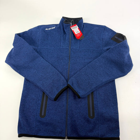 New Navy  CCM Mens Fleece Full Zip Jacket | Senior M | #191520014407