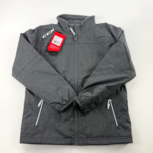 New Dark Grey CCM Youth Team Premium Mid Weight Jacket | Youth S | #888600267531