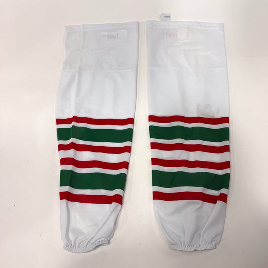Used White Red and Green Socks with Velcro | Senior | AB875