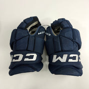 Used Navy CCM Jetspeed Pro Gloves | 14" | D372