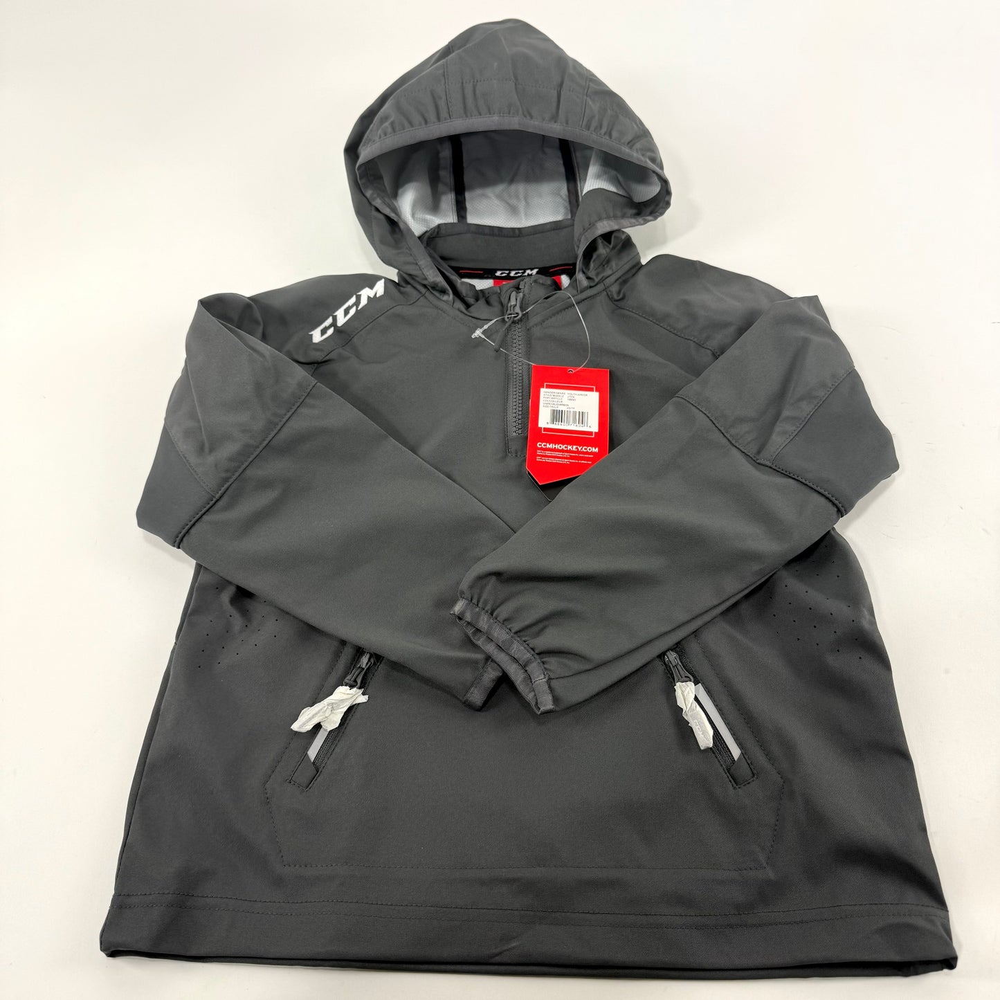 New Charcoal CCM Youth Anorak Jacket | Youth XS | #888600716046