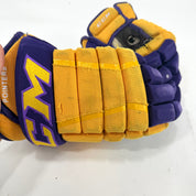 Used Yellow and Purple CCM 4 Roll Pro Gloves | 14" | E464 - Top Flight Hockey