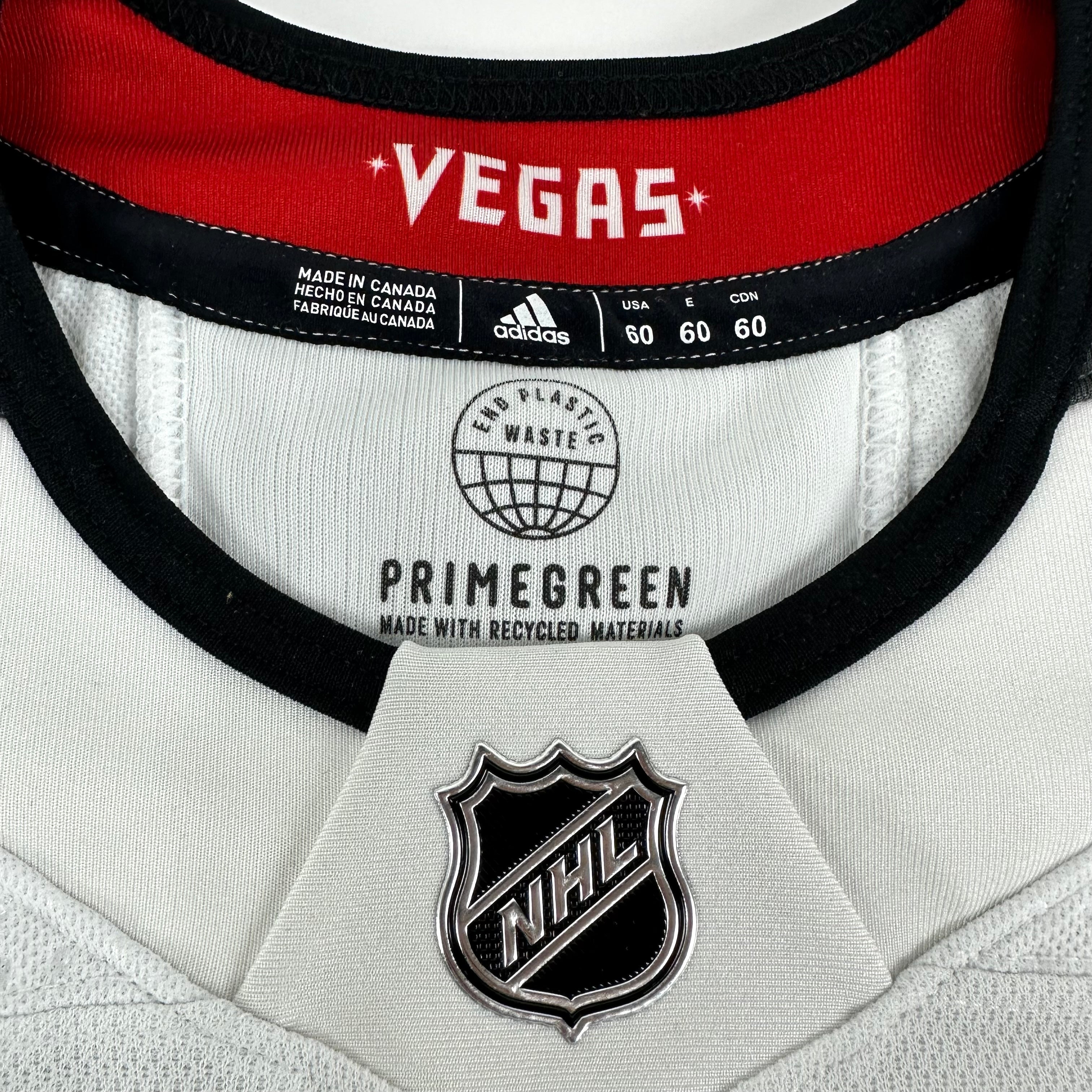 Brand New Away White Primegreen Vegas Golden Knights MIC Made in Canada Blank Game Jersey - Size 60