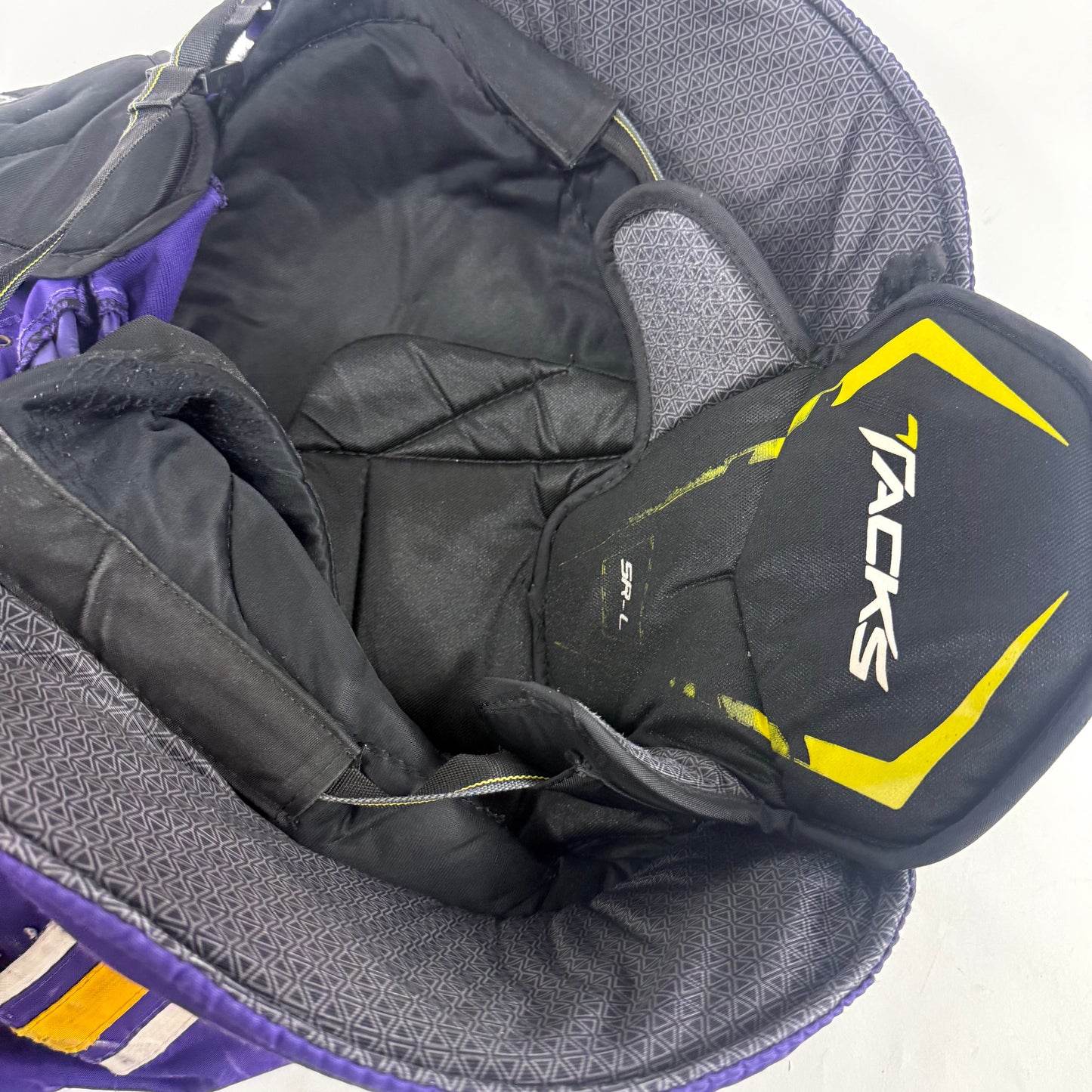 Used Purple/Yellow CCM Tacks 65C Pants | Large | E533
