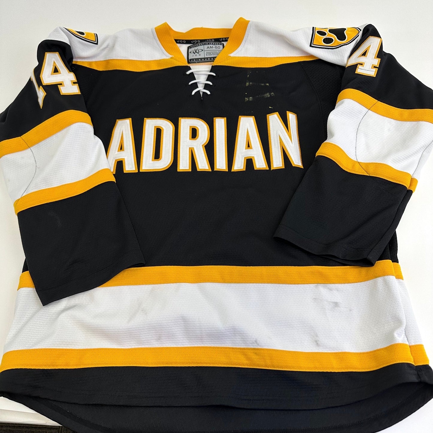 Used Adrian College Black Womens JOG Game Jersey | Size Medium-50 | #14 - Top Flight Hockey