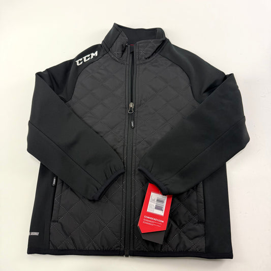 New Black CCM Youth Team Quilted Jacket | Youth S | #888600315027 - Top Flight Hockey