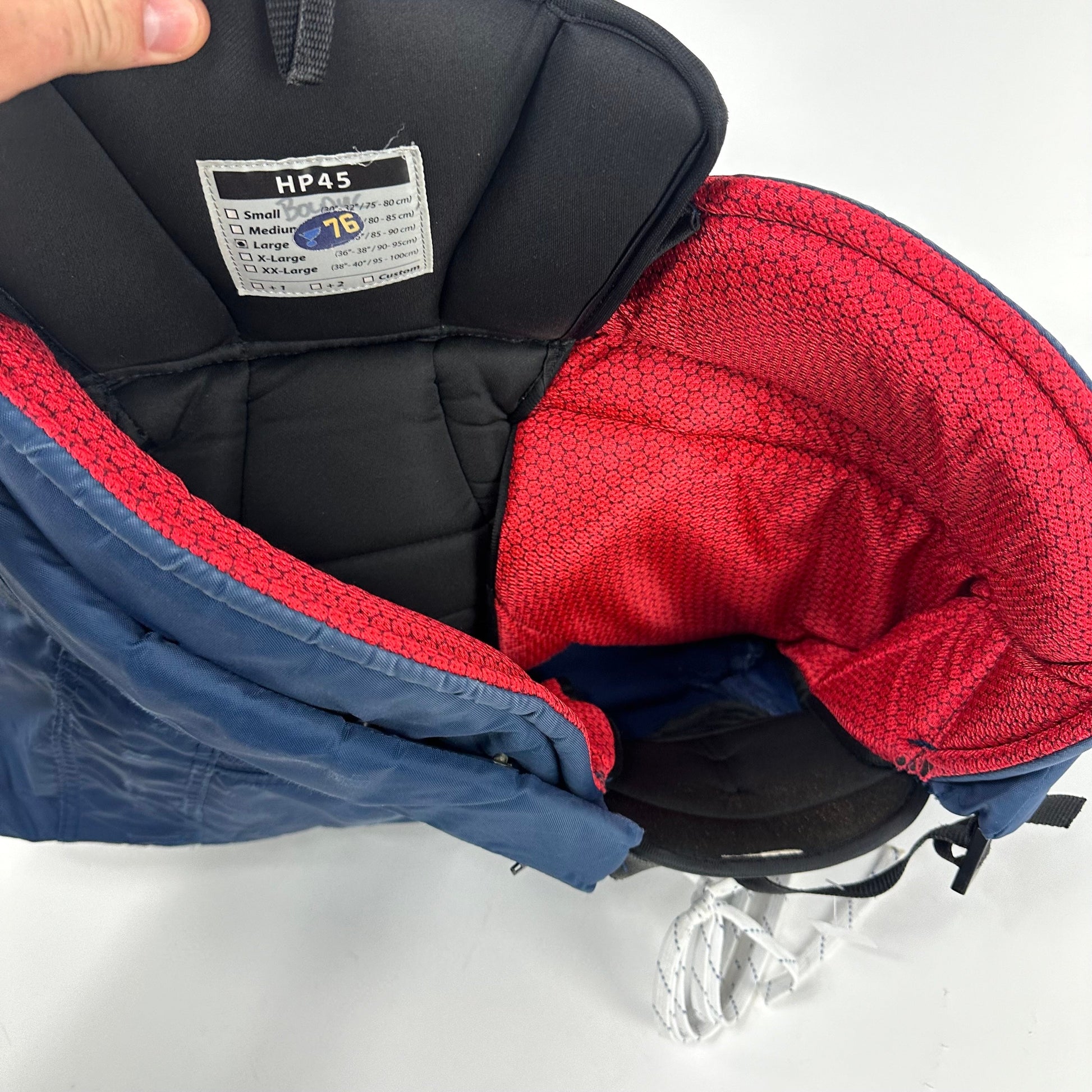 Used Navy CCM HP45 Pants | STL Blues | Senior Large | BOLDUC #76 - L576 - Top Flight Hockey